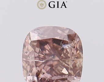 1.07 CT Cushion Cut Natural Fancy Pinkish Brown Diamond, GIA Certified, Loose Diamond