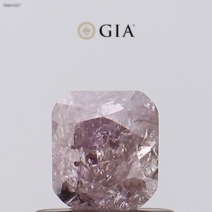 1,01 karat fancy brunrosa diamant, rundade hörn rektangulära, GIA-certifierade