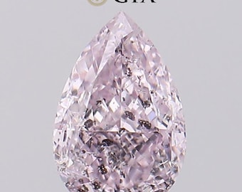 0.51 Carat Pear, Fancy Light Purplish Pink GIA Certified Diamond I2 Clarity | Engagement Ring
