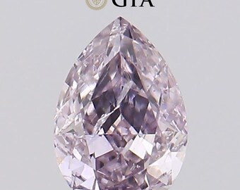 0.30 Ct Pear Shape, Fancy Purple Pink GIA Certified Diamond I1 Clarity | Engagement Ring