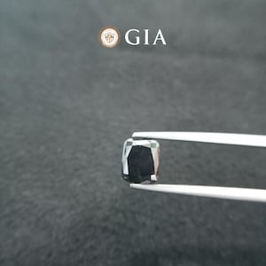 1,65 Ct GIA-zertifizierte, ausgefallene schwarze rundeckige rechteckige Form | Valentinstag Geschenk | Verlobungsring