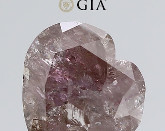 5.21 CT Heart Shape Fancy Pinkish Brown Diamond: Natural GIA Certified Stone