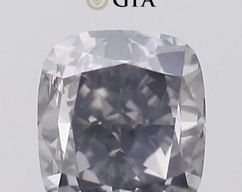 0.61 Carat Cushion Natural Fancy Gray Diamond, GIA Certified Loose Stone Jewelry Ring