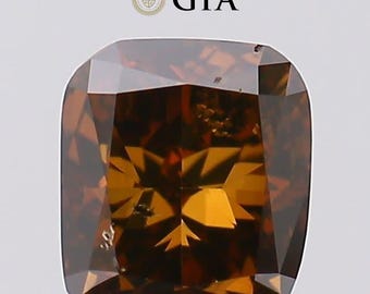 1.01 Carat Cushion Natural Diamond, Fancy Deep Orange Brown, GIA Certified | Engagement Ring