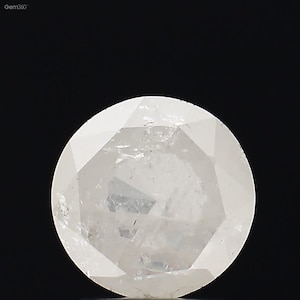 1.47 Ct Fancy White Salt and Pepper Round Rose Cut Diamond for Engagement Ring Making