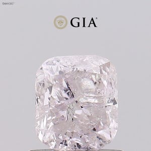 1,01 karat fancy ljusrosa diamant, rundade hörn rektangulära, GIA-certifierade