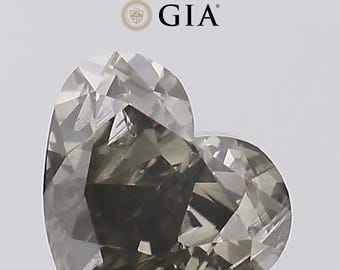 0.95 Ct Heart Fancy Dark Gray Diamond, GIA Certified Loose Stone