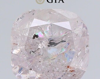 4.00 CT Very Light Pink Diamond, Round Cornered Square Cut, GIA Certified