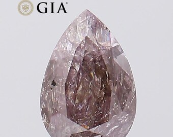 3.16 CT Pear Cut Natural Fancy Pink Brown Diamond, GIA Certified