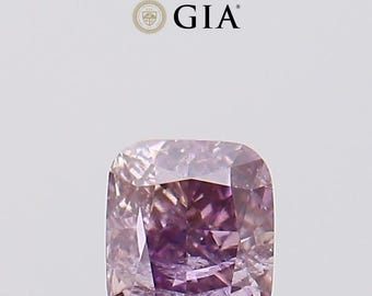 0.26 Carat Cushion, Fancy Brownish Purple Pink GIA Certified Diamond I3 Clarity | Engagement Ring