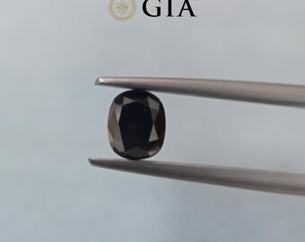 1.38 Ct Fancy Black Cushion Shape– GIA Certified | Valentine Day Gift