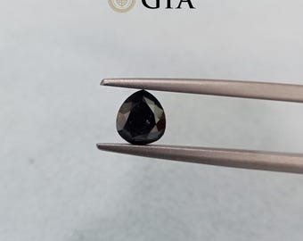 1.12 Ct Fancy Black Color Pear Shape– GIA Certified | Valentine Day Gift | Engagement Ring