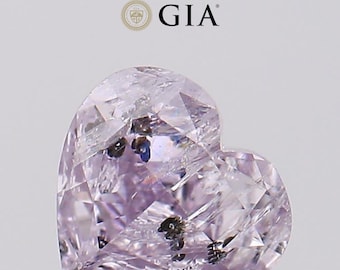0.51 CT Fancy Pink Purple Color Heart Shape Diamond: Natural GIA Certified Stone
