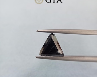 2.31 Ct GIA Certified Fancy Black Color Triangle Shape | Valentine Day Gift | Engagement Ring