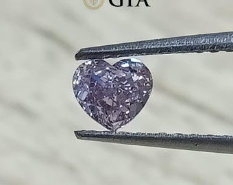 GIA Certified 0.35 CT Heart Shape Diamond: Fancy Brownish Purple Pink Stone