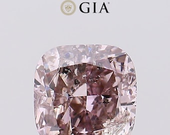 1.34 CT Cushion Cut Natural Fancy Pinkish Brown Diamond, GIA Certified, Loose Diamond