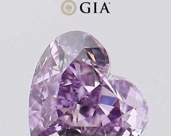 0.25 Ct Heart, Fancy Intense Pink Purple GIA Certified Diamond SI1 Clarity | Engagement Ring