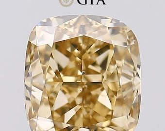 1.22 Ct Cushion Cut Fancy Brown Yellow Diamond, SI1 Clarity, GIA Certified