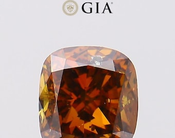 1.01 Carat Cushion Natural Diamond, Fancy Dark Orange Brown, GIA Certified | Engagement Ring