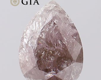 3.03 CT Pear Cut Fancy Pinkish Brown Diamond, GIA Certified Loose Stone