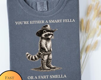 Komfort Farben Retro Waschbär Shirt: Smart Fella Vintage 90s Graphic Tee