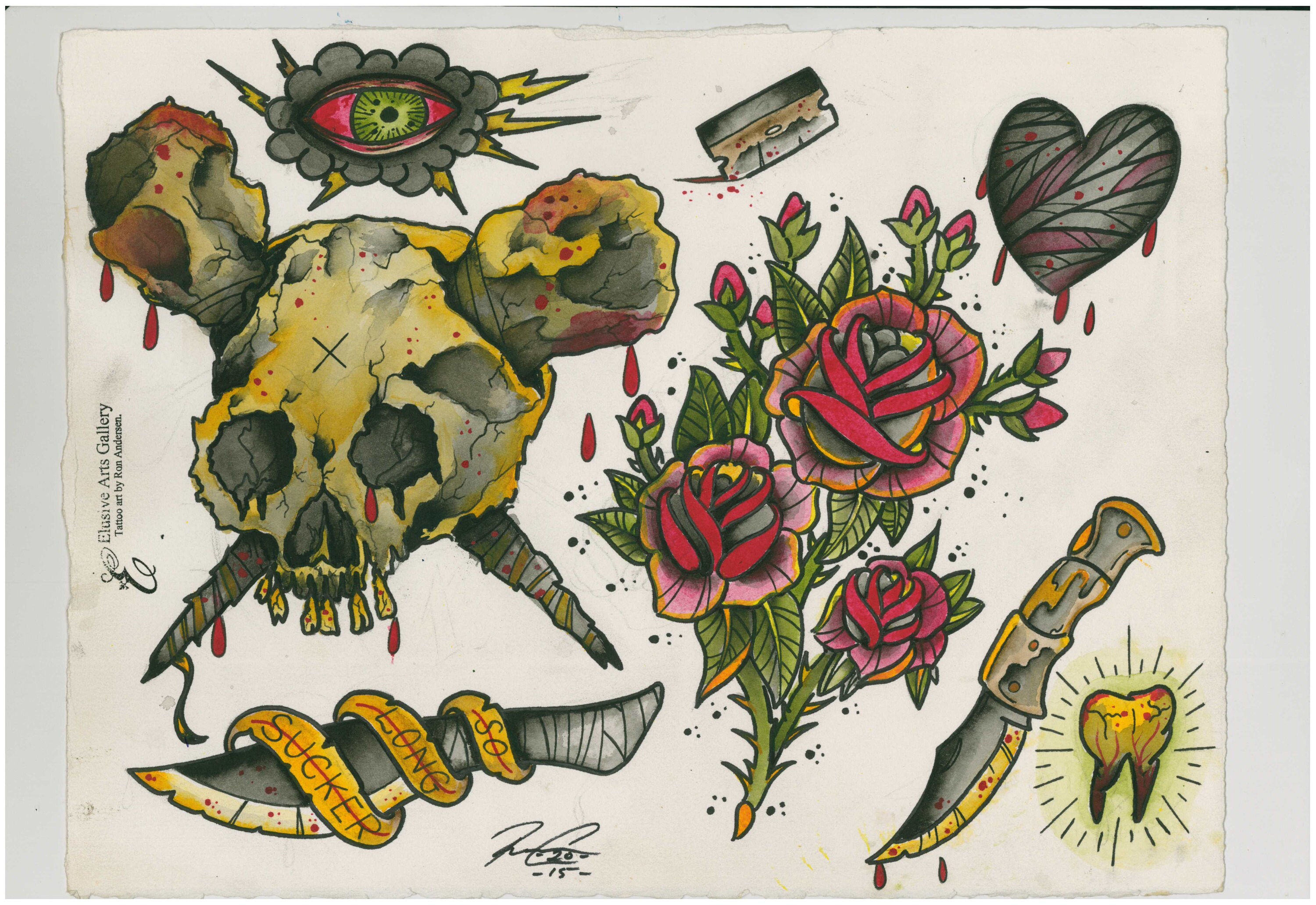 Traditional Tattoo Flash. Set 1. Sheet 3. - Etsy