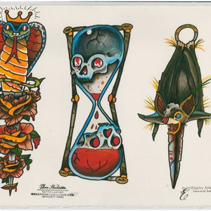 Flash de tatouage traditionnel set 2. Feuille 1