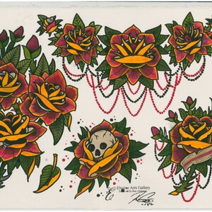 Traditional tattoo flash. Set 1. Sheet 7.