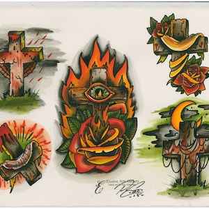 Traditional tattoo flash. Set 1. Sheet 2.