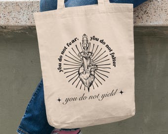 Bolso de tela "No te rindas", regalo feminista para amantes de los libros, para lectores de novelas románticas, bolso de lona, merchandising para amantes de los libros de fantasía, regalo para hermanas, BookToker