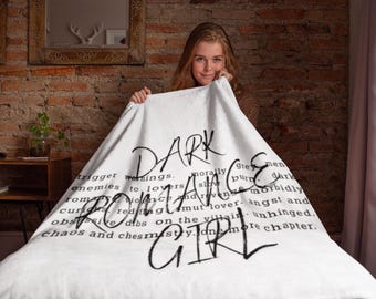 Manta de forro polar sherpa para chicas amantes del romance oscuro, regalos literarios para ella, manta para amantes del romance oscuro, merchandising para booktoker