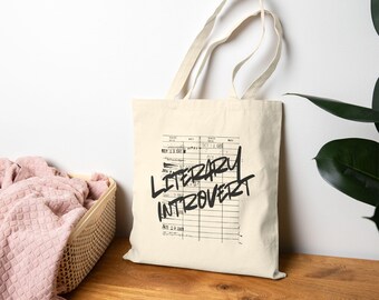 Bolso de lona para introvertidos literarios, bolso para amantes de los libros, regalo feminista para amantes de los libros, merchandising para amantes de los libros, bolso para ella, regalo para reseñadores de libros
