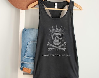 I vow, you vow, we vow Women's Racerback Tank, House of Lords, dark romance book merch, skull king tee-shirt, BookTok, The Sinner, BookToker