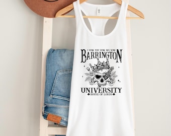 Women's Racerback Tank, Barrington University, House of Lords, I vow you vow we vow, dark romance merch, BookTok, trigger warnings gift