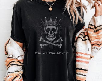 Camiseta "Yo prometo, tú prometo, nosotros prometemos", Universidad de Barrington, Cámara de los Lores, merchandising de romance oscuro, BookTok, regalo con advertencias de contenido sensible