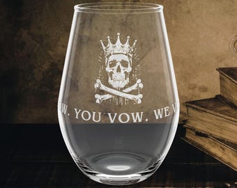 Copa de vino sin tallo, lo prometo. Lo prometimos. Lo prometimos. Regalo de romance oscuro, artículos picantes de romance oscuro, BookTok, copa de vino para amantes de los libros, regalo de libros de suspense