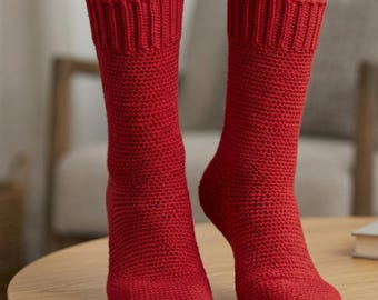 Beginner Crochet Socks Pattern | Ribbed Ankle Footwear PDF (Digital Download)