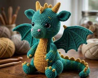 Crochet Dragon Amigurumi Pattern | Fantasy Stuffed Animal PDF (Instant Download)