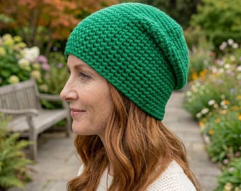 Slouchy Crochet Beanie Pattern | Beginner Chunky Hat PDF (Digital Download)