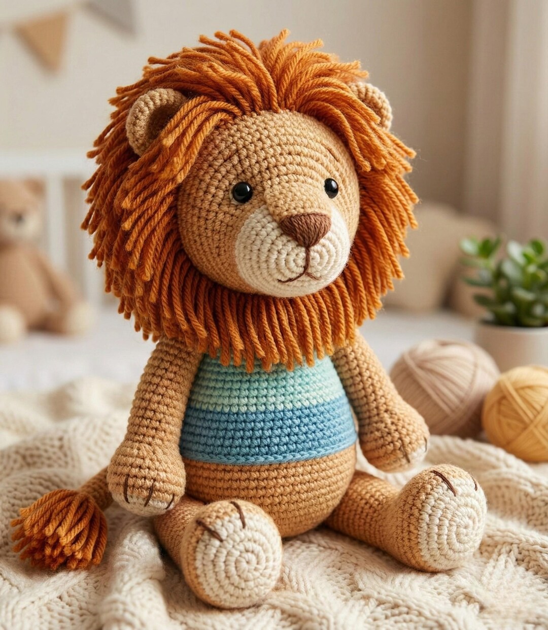 Handmade Alan the Lion Crochet Pattern | Amigurumi Lion Plushie | Cute ...