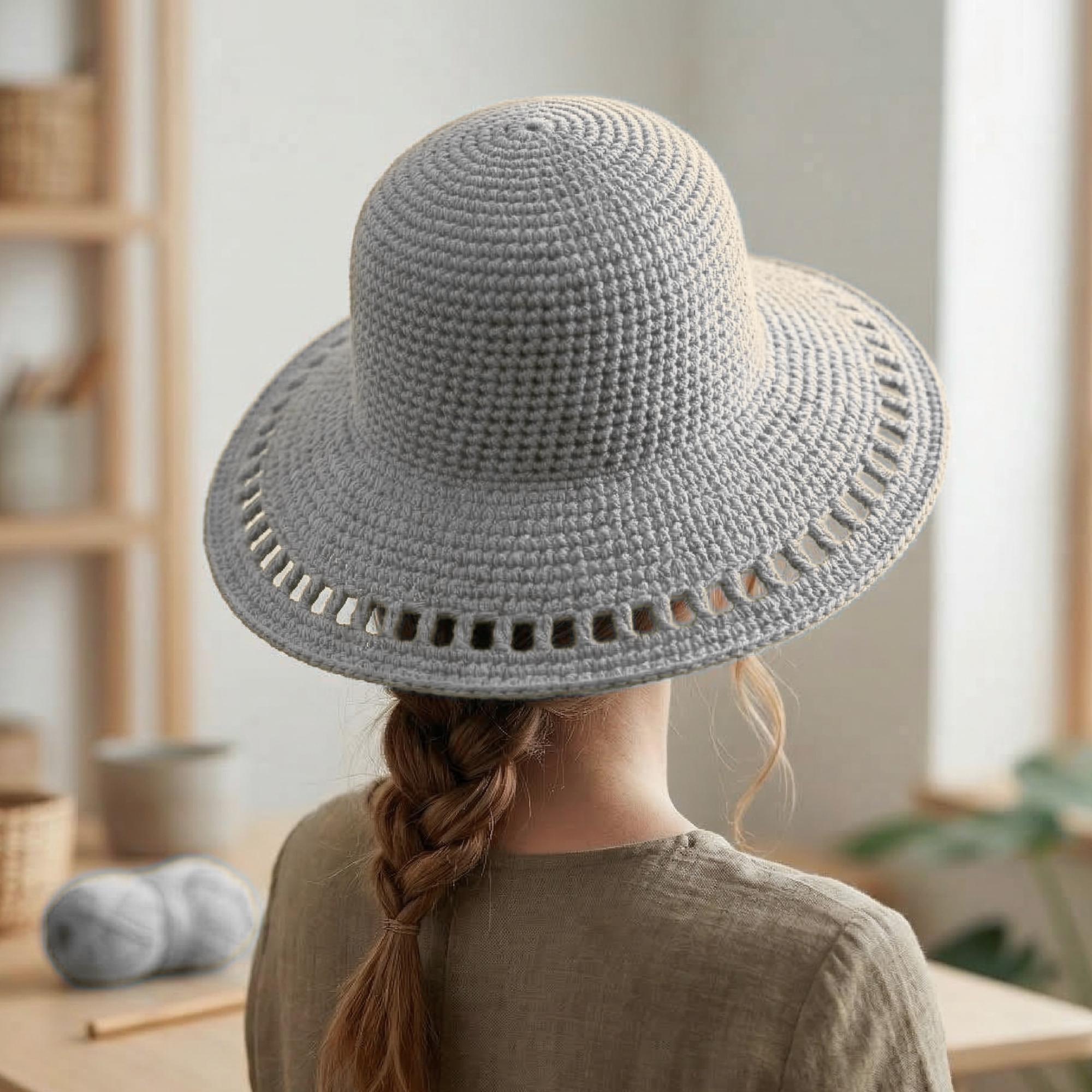 Crochet Raffia Sun Hat Pattern | Wide Brim Bucket Hat PDF (digital ...