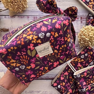 Handgemaakte make-uptas van stof, make-uptas voor op reis, beauty-organizer voor vrouwen, duurzame beautyproducten, milieuvriendelijk cadeau