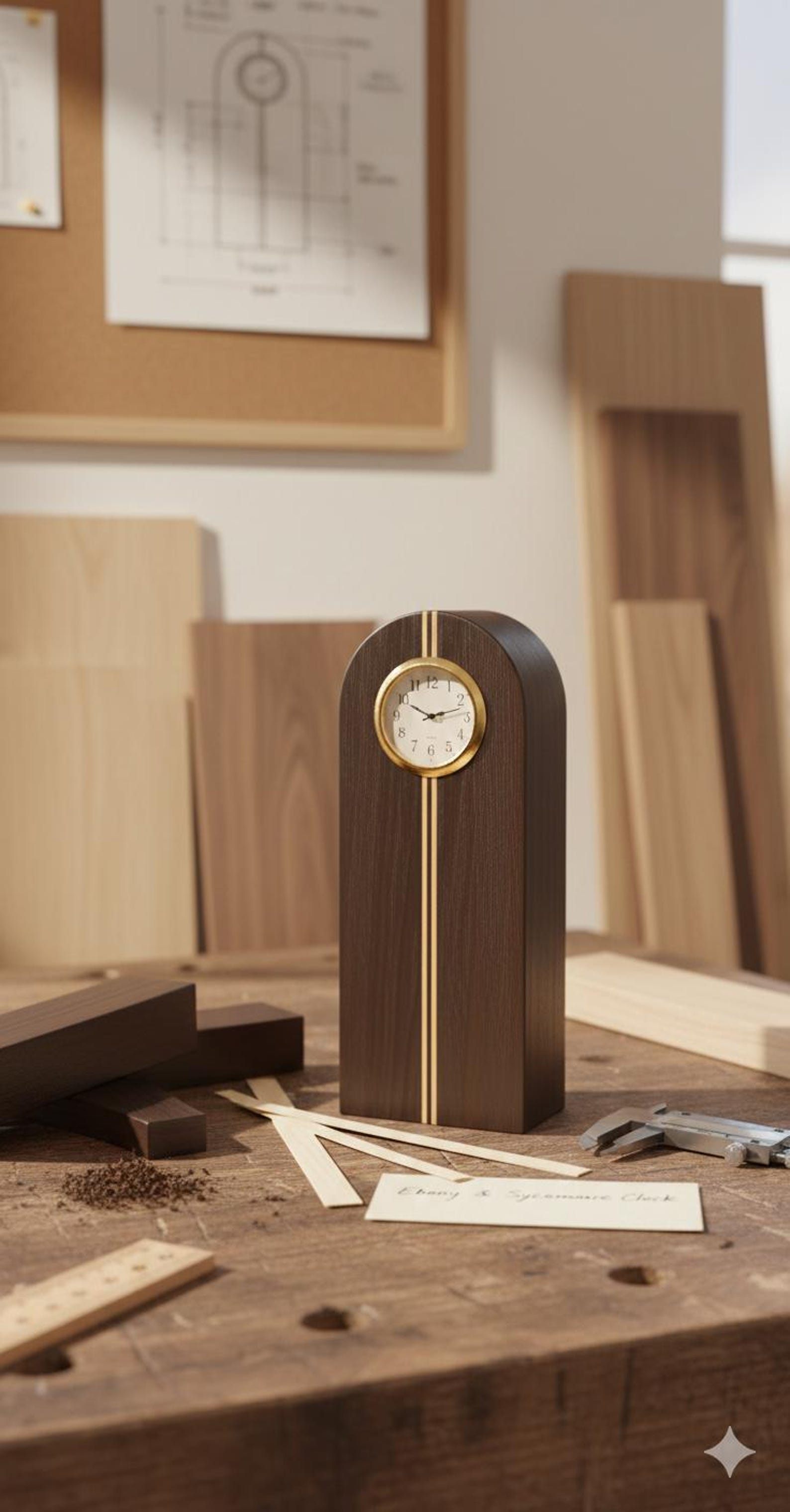 Miniature Mantle Clock Woodworking Plans | DIY Small Desktop Clock ...