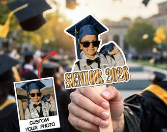 Senior 2026 Graduated Fan, Personalized Vintage Childhood Picture Hand Fan, Custom Graduated Photo Fan, Congrats Grad Fans Class Of 2026