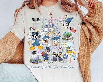 Mickey & Friends Disneyland Graduate From the Tassel to the Castle T-shirt, Graduation Class of 2026, WDW Disneyland Family Senior Collage