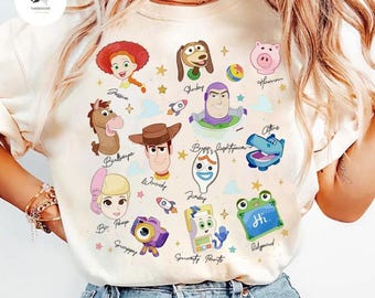 Watercolor Toy Story 5 Characters Tshirt, Lilypad Buzz Lightyear Woody Jessie Toy Story Land You've Got a Friend In Me Adult & Kids shirt