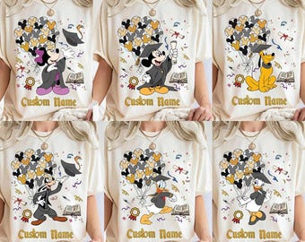 Personlized Mickey and Friends Senior Disneyland Graduation Shirt, From The Tassel To The Castle Shirt, Graduate Mickey 2026 Shirt