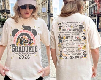 Mickey & Friends Graduate From The Tassel To The Castle Shirt, Graduation 2026 Family Tee, Graduation Squad, Disneyland Castle Grad Shirt