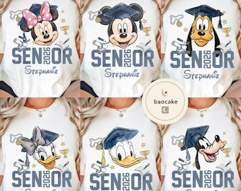 Personalized Mickey & Friends Senior 2026 Shirt, Senior Trip Disneyland Graduation 2026 Tee,Disneyland Graduation 2026 Shirt, Grad Squad Tee