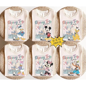 Custom Retro Disneyland Trip 2026 Family Shirts, Personalized Family Vacation 2026 Tee, Disneyland Castle Trip, Familly Matching Shirt afbeelding 1